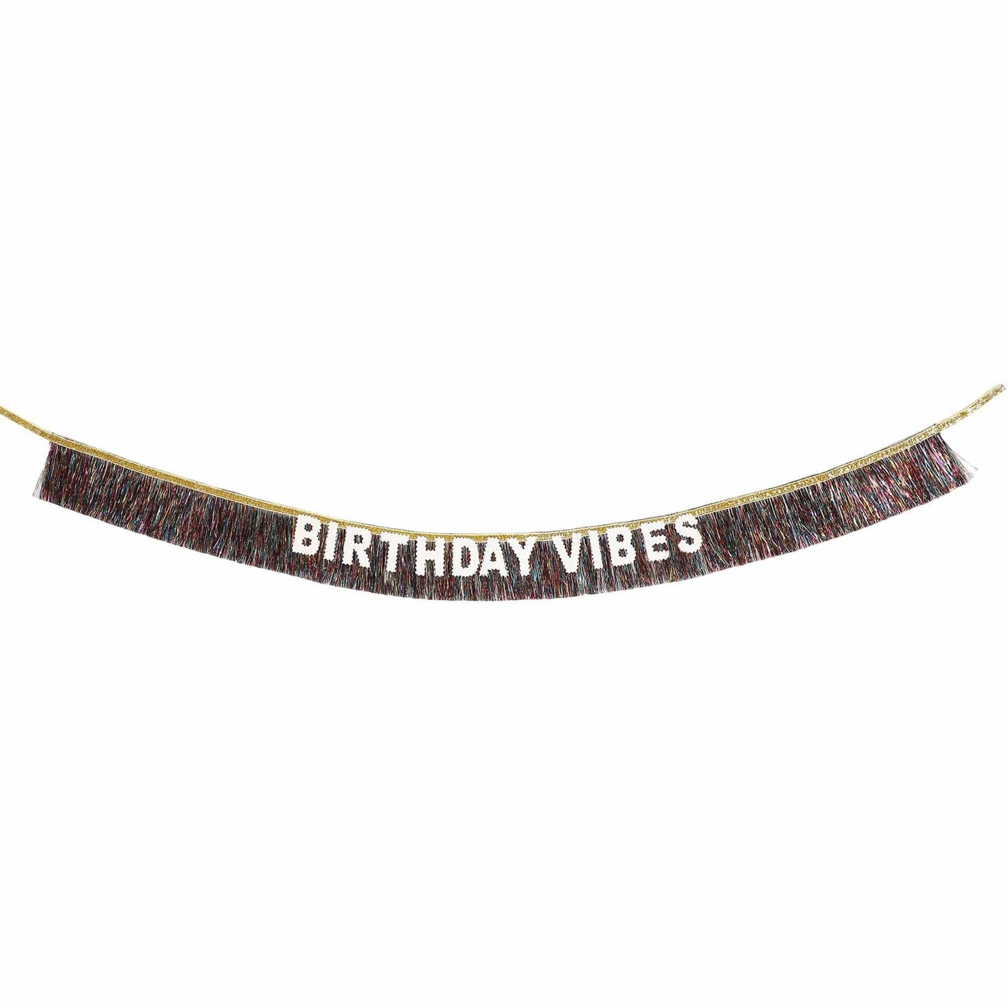 Birthday Vibes Tinsel & Glitter Sash