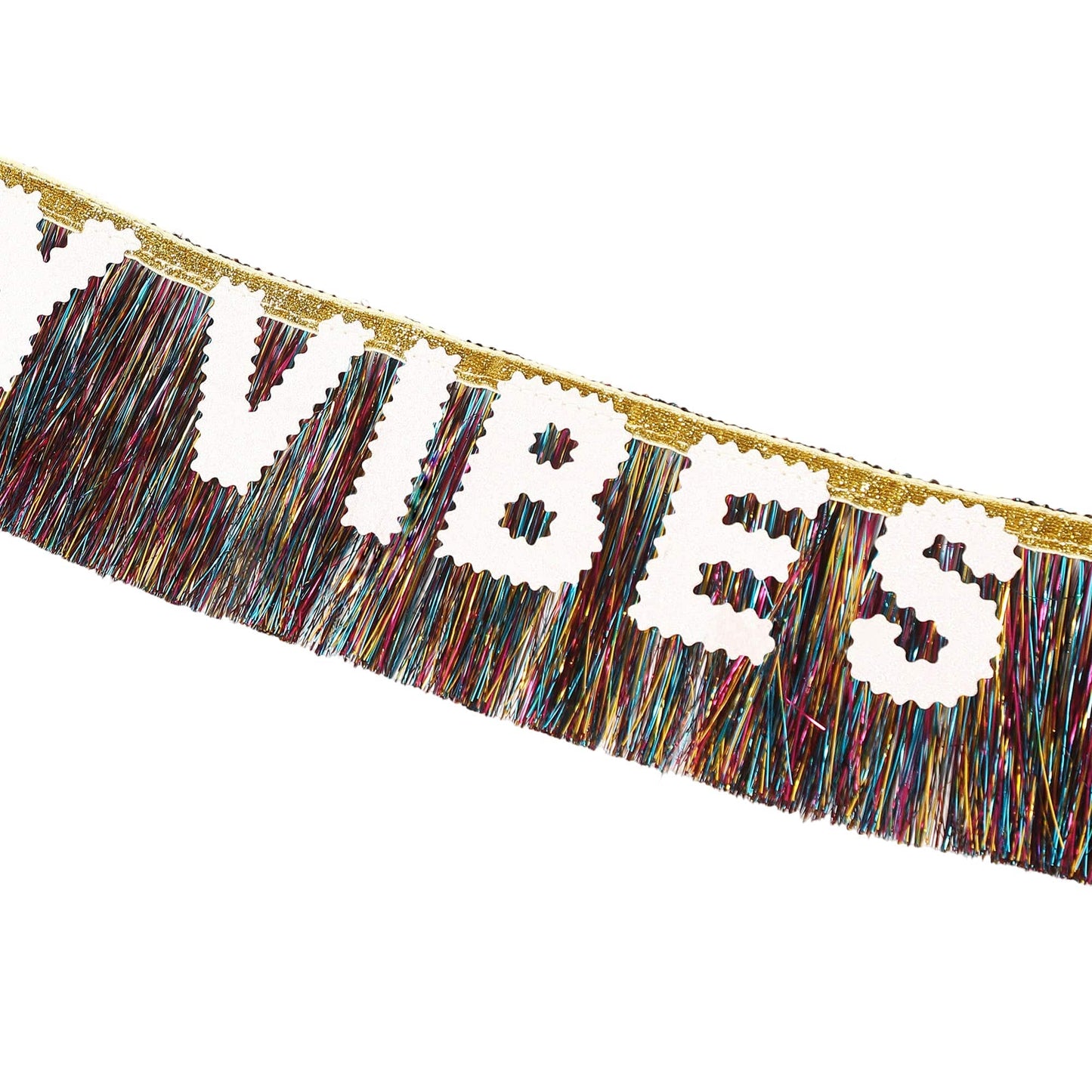 Birthday Vibes Tinsel & Glitter Sash