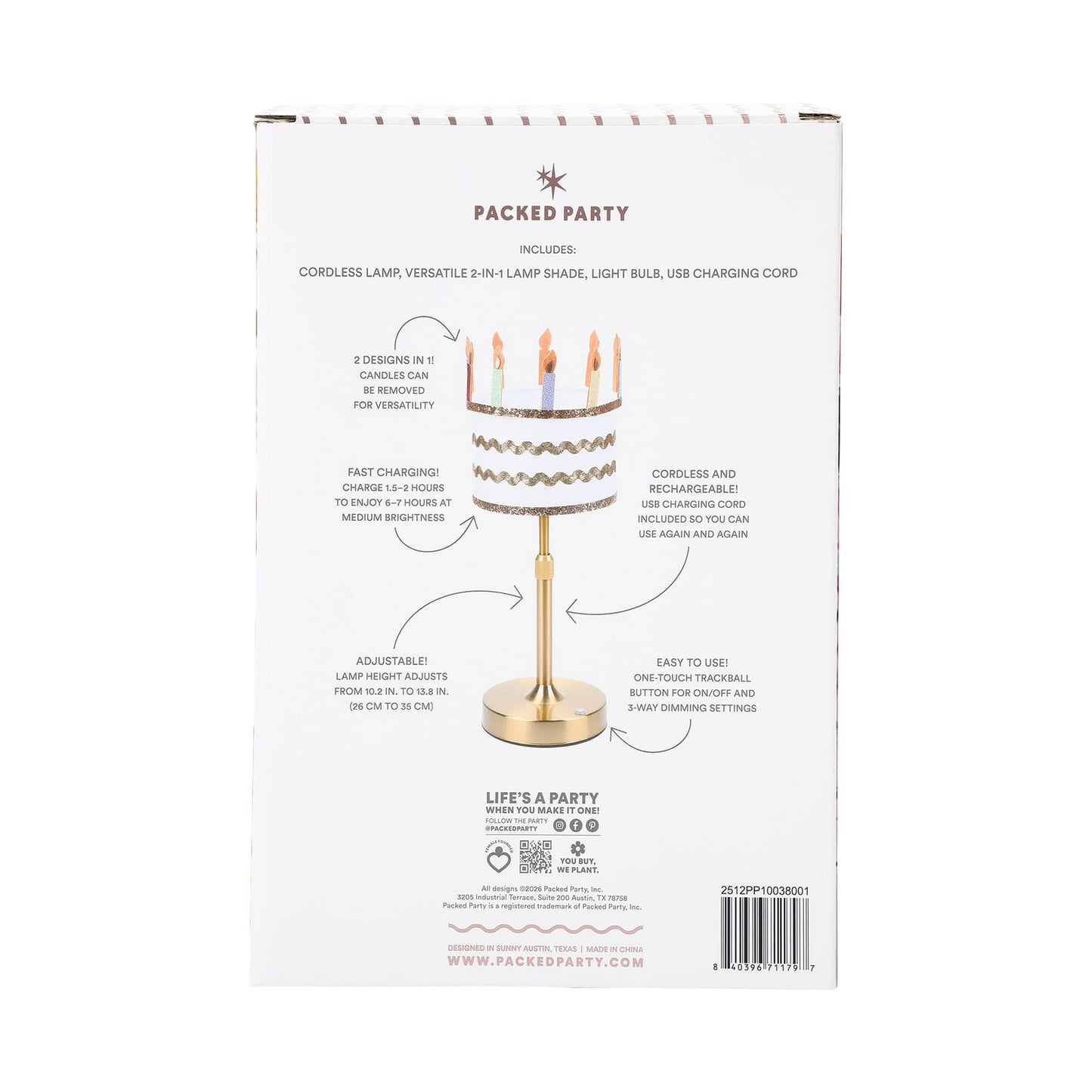 Birthday Cake Rechargeable LED Table Lamp