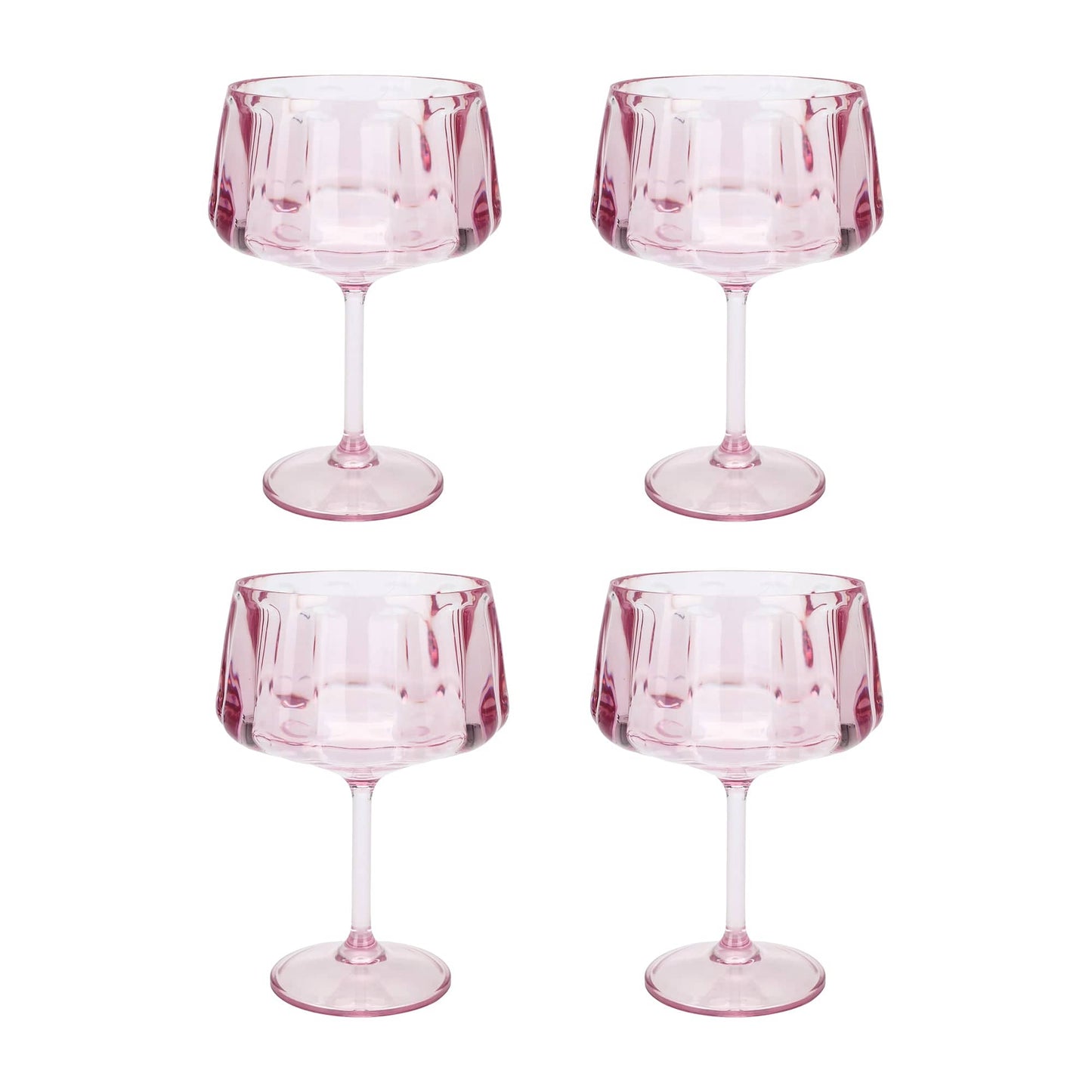 Pretty in Pink Reusable Coupe Glasses (set of 4)