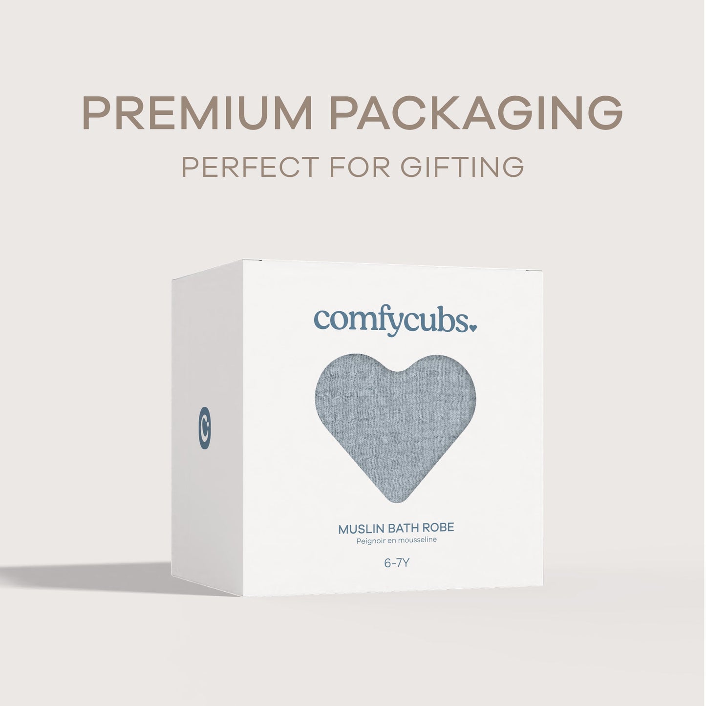 Muslin Bath Robe for Kids in Pacific Blue