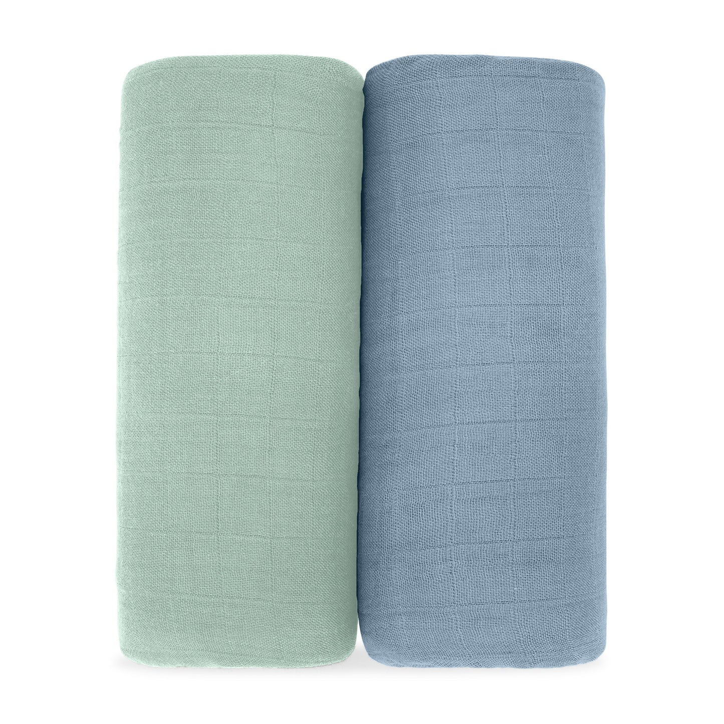 Muslin Swaddle Blanket in Pacific Blue & Fern, 2 Pack