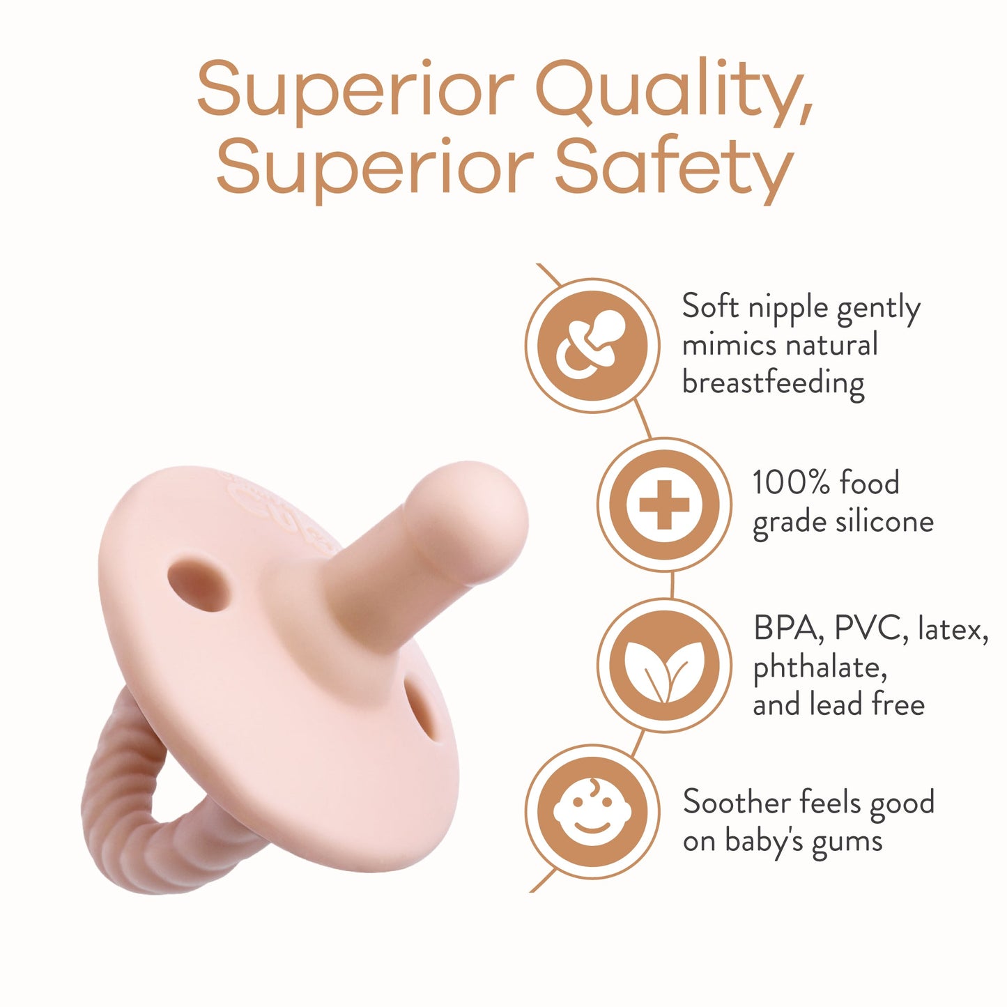Pacifiers in Pink Blush, 4 Pack