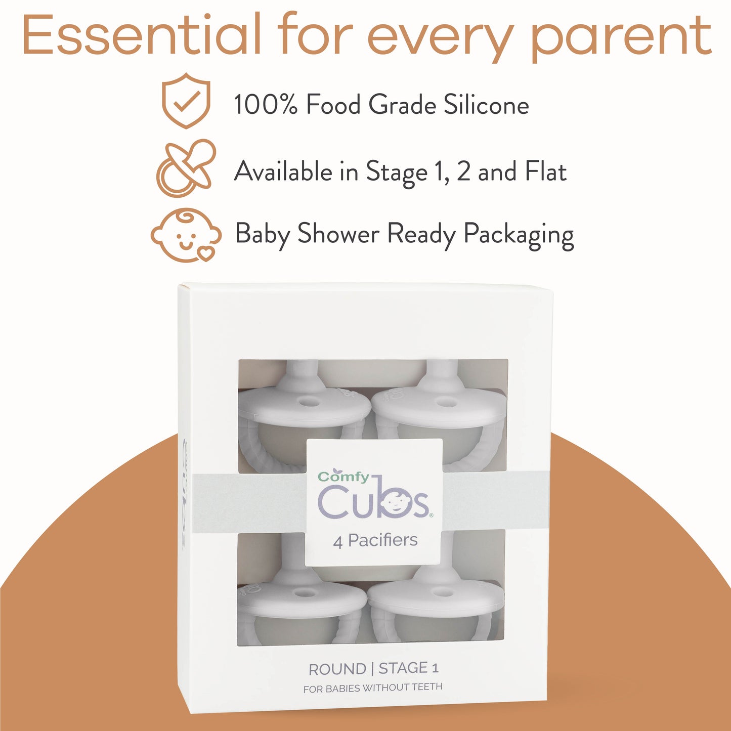 Pacifiers in White, 4 Pack