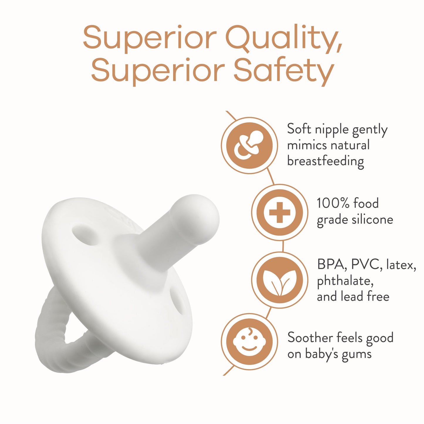 Pacifiers in White, 4 Pack
