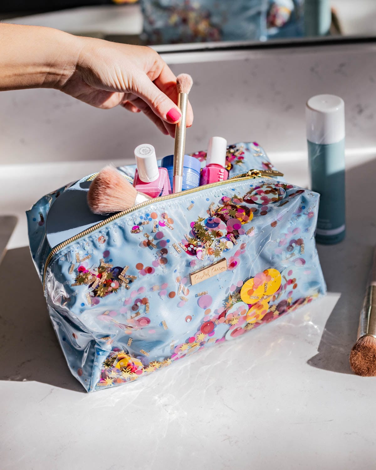 Confetti-Filled Vanity Cosmetic Bag