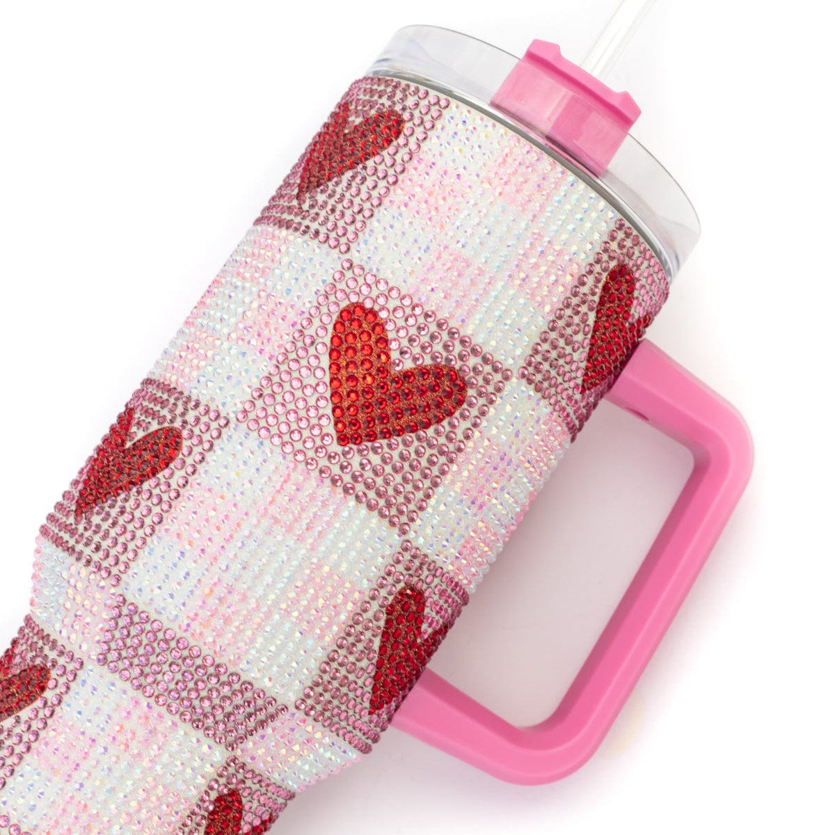 Rhinestone Hearts Stainless Steel Tumbler (Single or Set of 4)