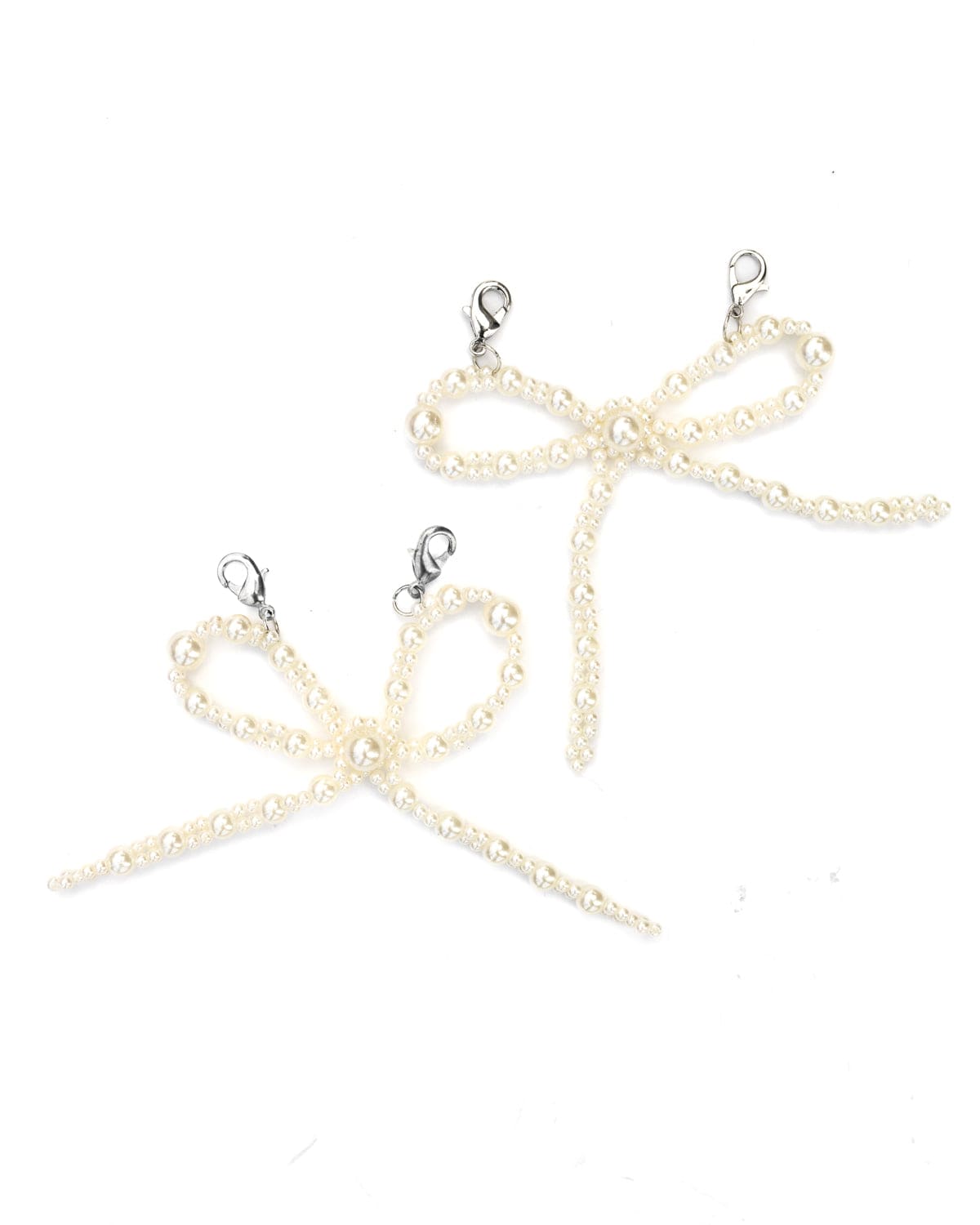 Shoe Charm Set  - White Pearl Bows
