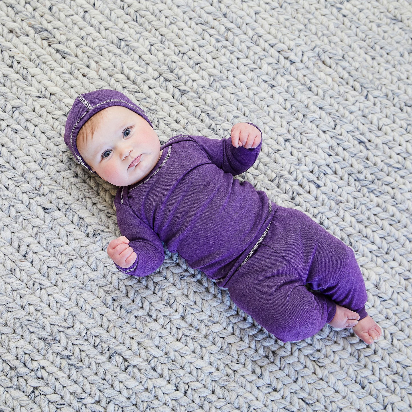 Rib Beanie, Lap Tee and Legging Set