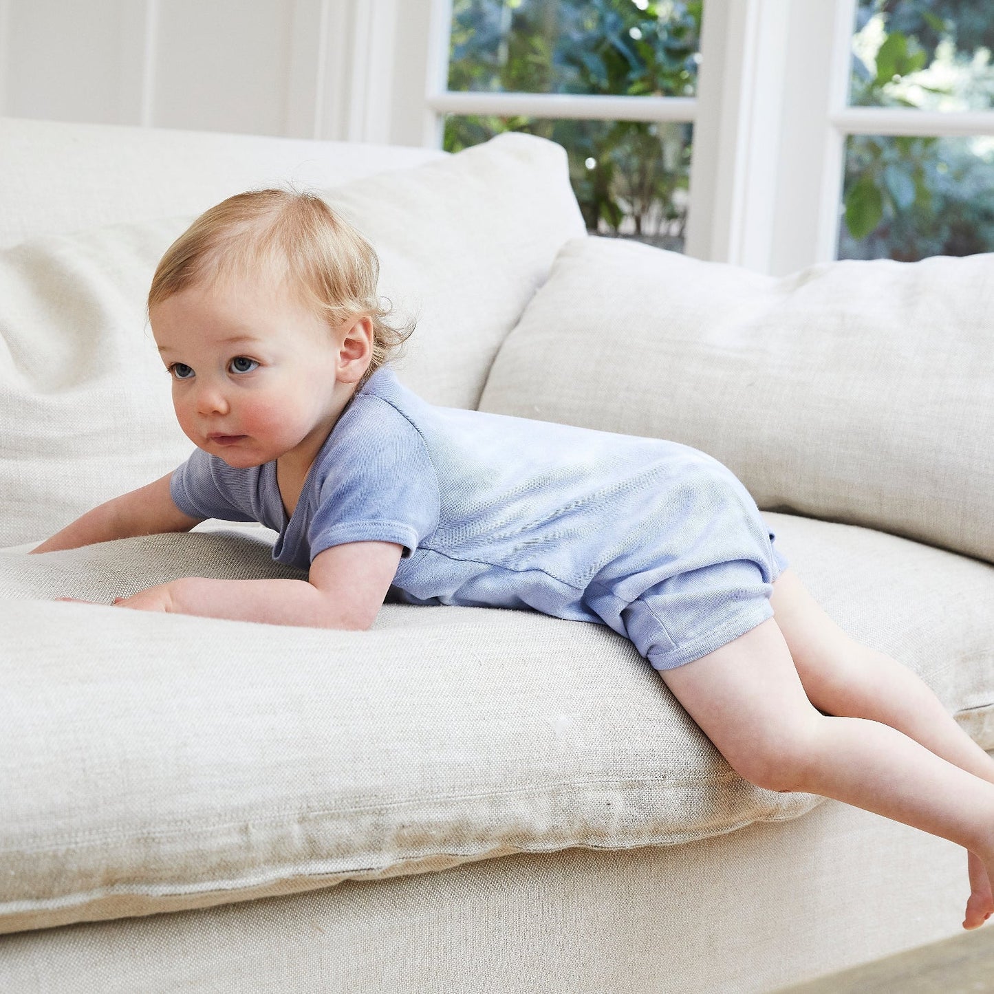 Rib Marble Shortall Onesie
