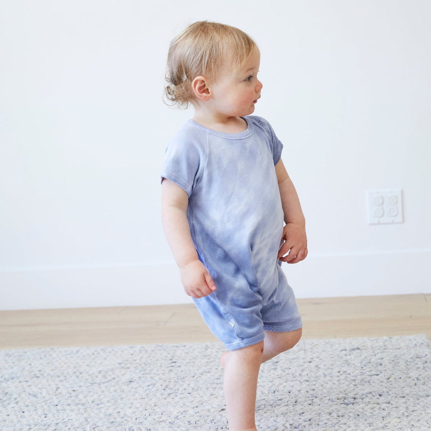 Rib Marble Shortall Onesie