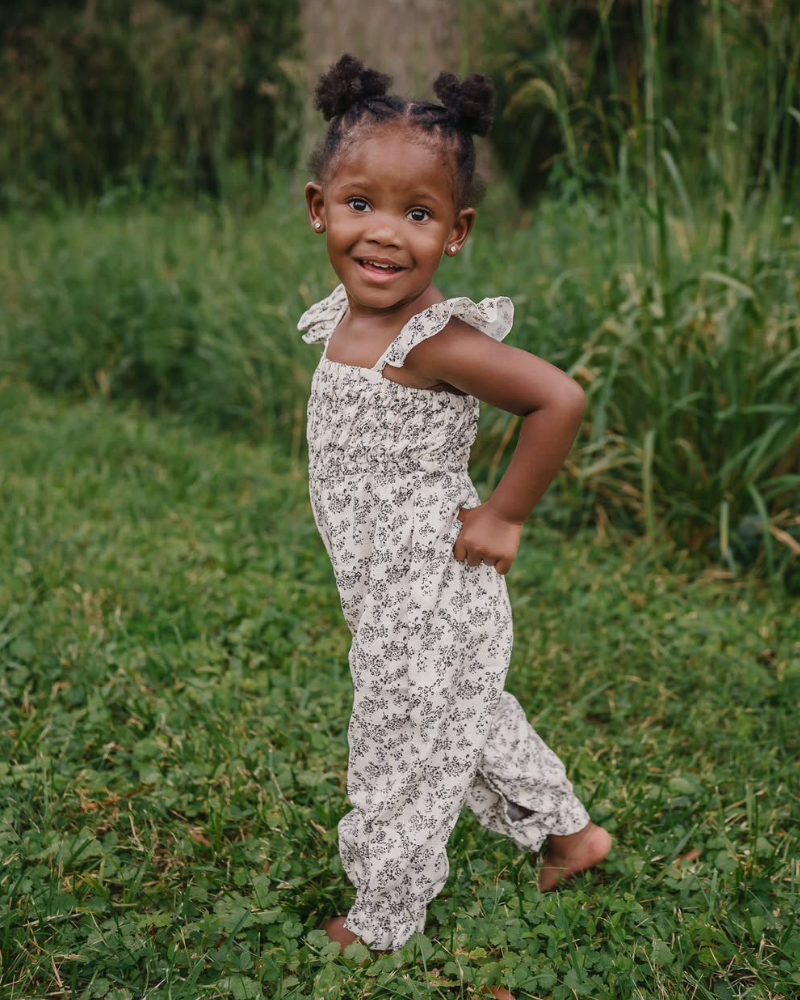 Paisley Smocked Jumpsuit - Antique Rosette