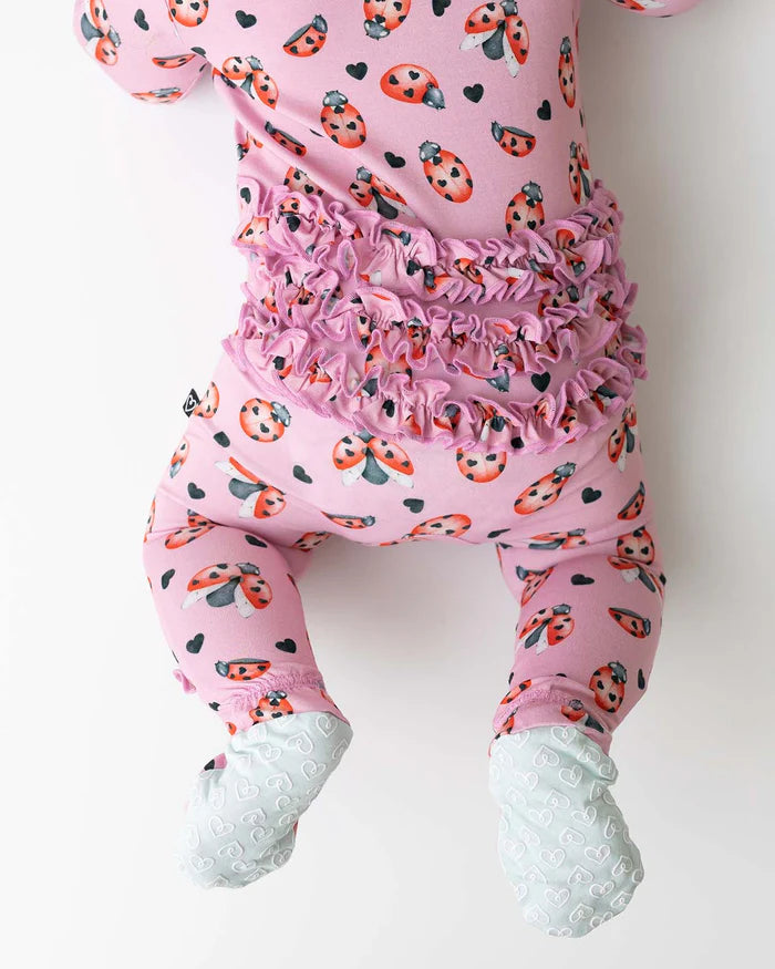 Penelope Ruffled Zippered Footie