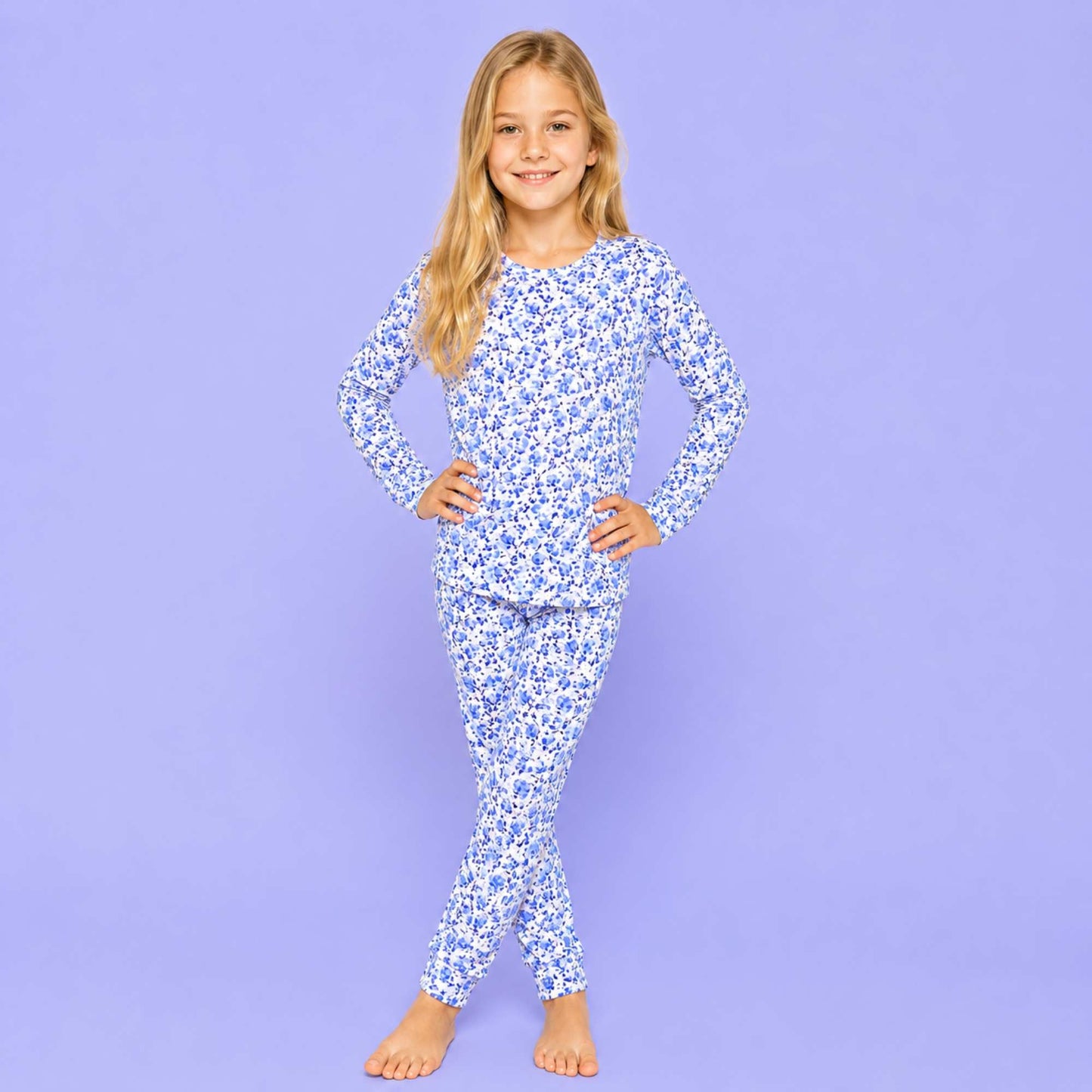 Modal Kids Pajamas - Blue Petals