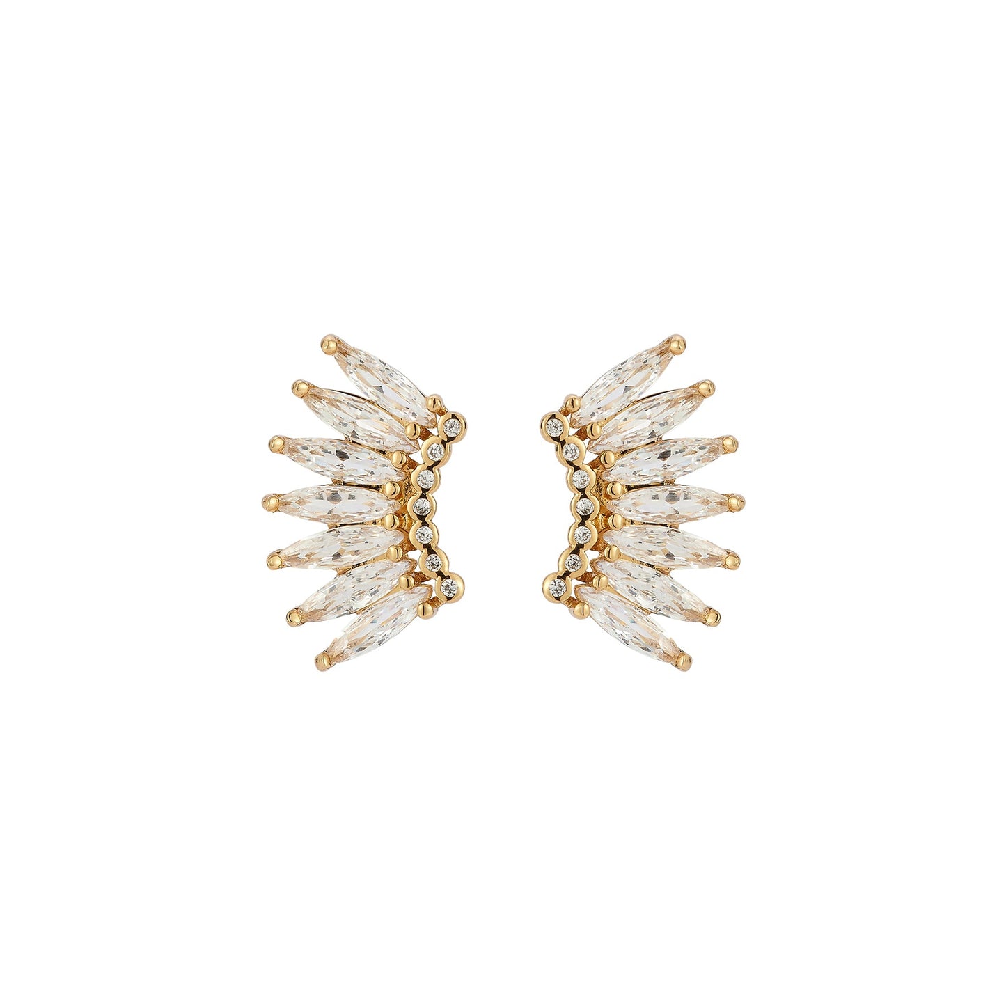 Petite Crystal Madeline Earrings Gold