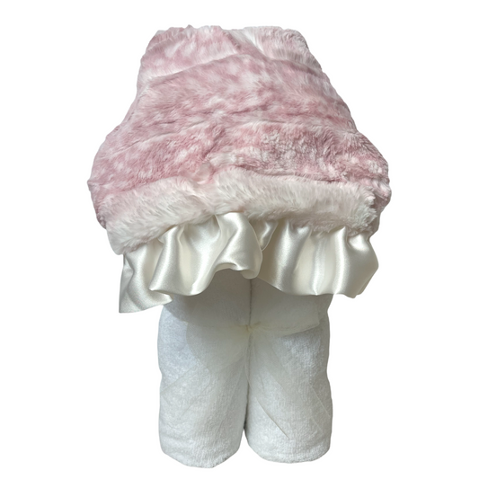 Plush Hooded Bath Towel- Sweet Pink Fawn