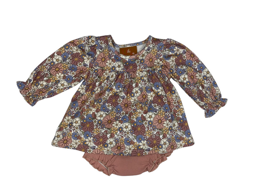 Girls Rose Floral Bloomer Set – Long Sleeve Top & Matching Bloomers