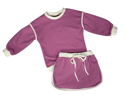 Skort Set – Pink & White Trim Girls Outfit
