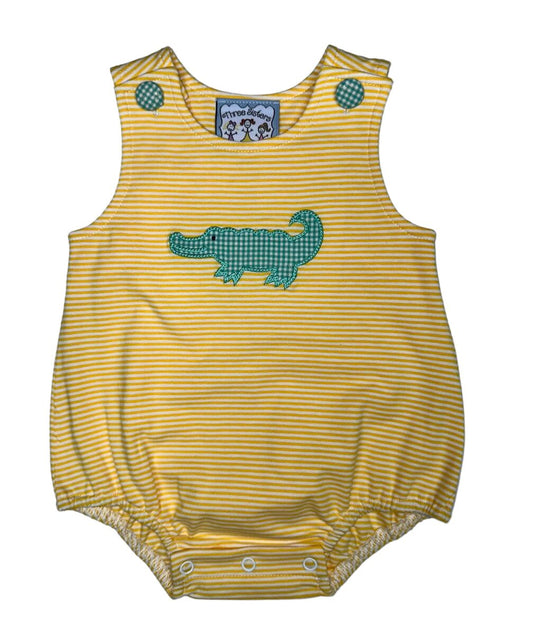 Boy Alligator Applique Bubble
