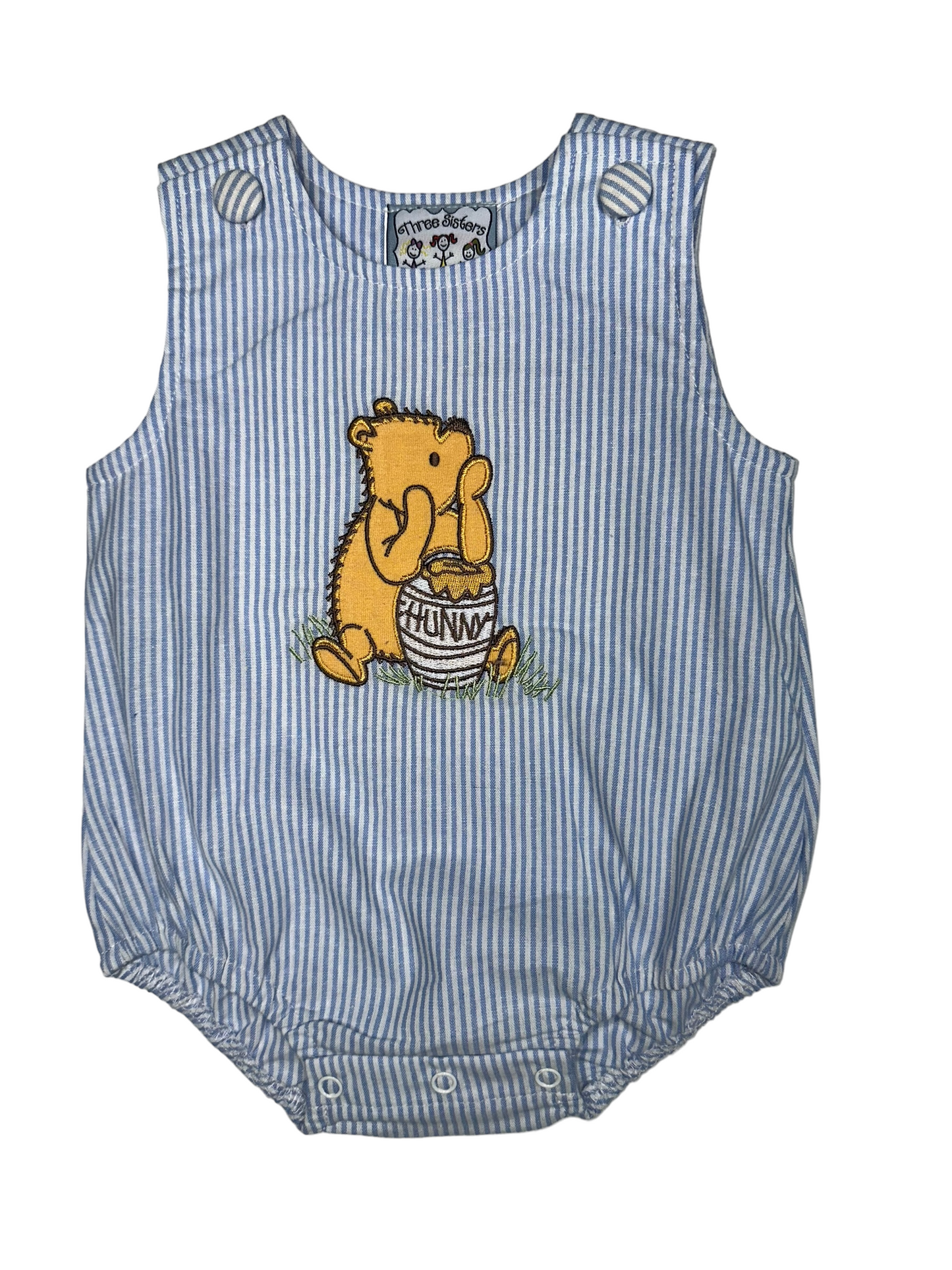 Boy Hunny Bear Applique Bubble
