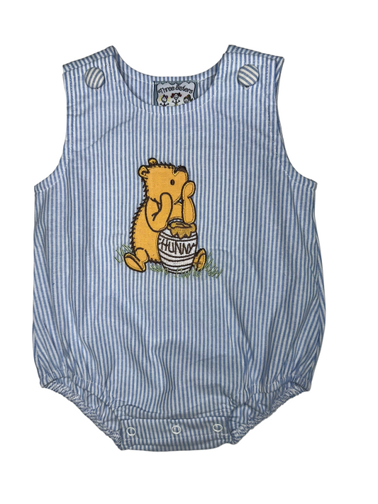 Boy Hunny Bear Applique Bubble