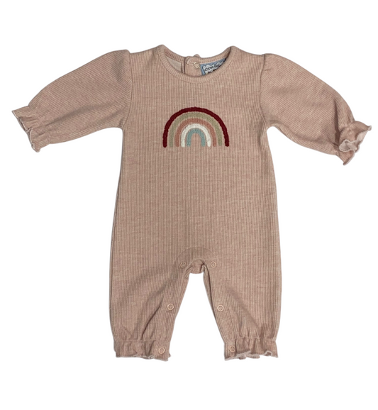 Neutral Rainbow Girls Romper