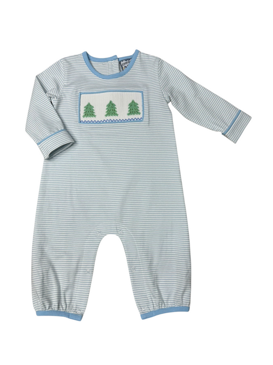 Christmas Tree Smocked Boy Romper