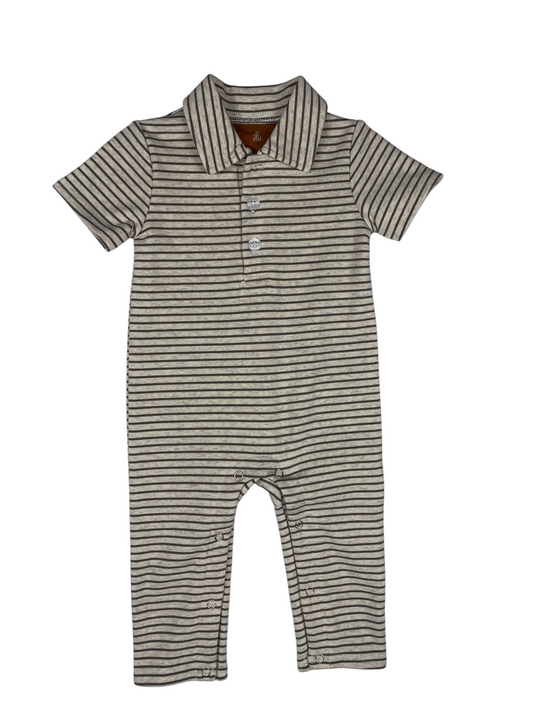 Dylan Romper – Brown Stripe Baby Boy Outfit
