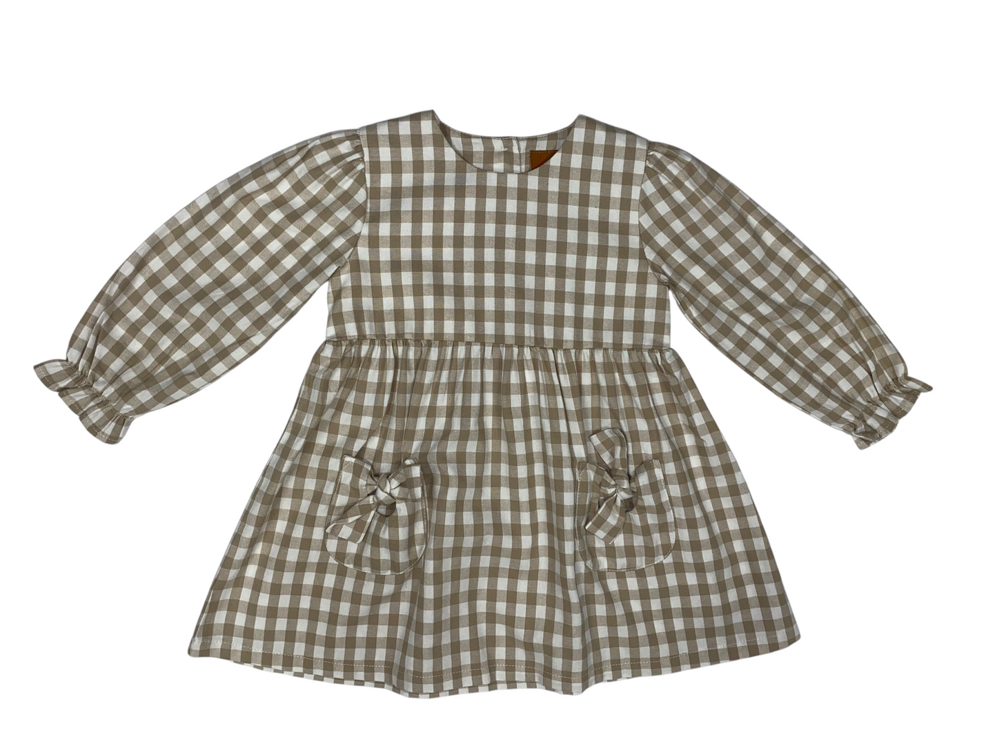 Jordyn Dress – Khaki Gingham Girls Outfit
