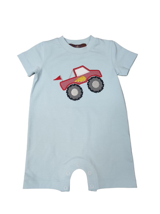 Monster Truck Boys Romper