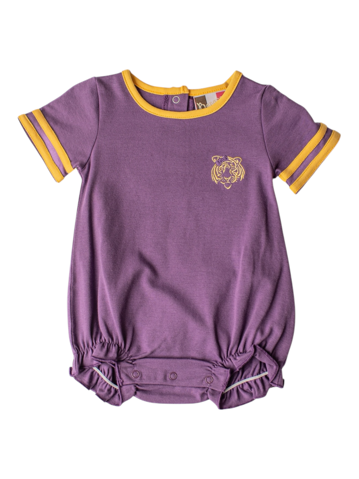 Purple Tiger Girls Bubble | Baby Girl Purple & Gold LSU Gameday Outfit
