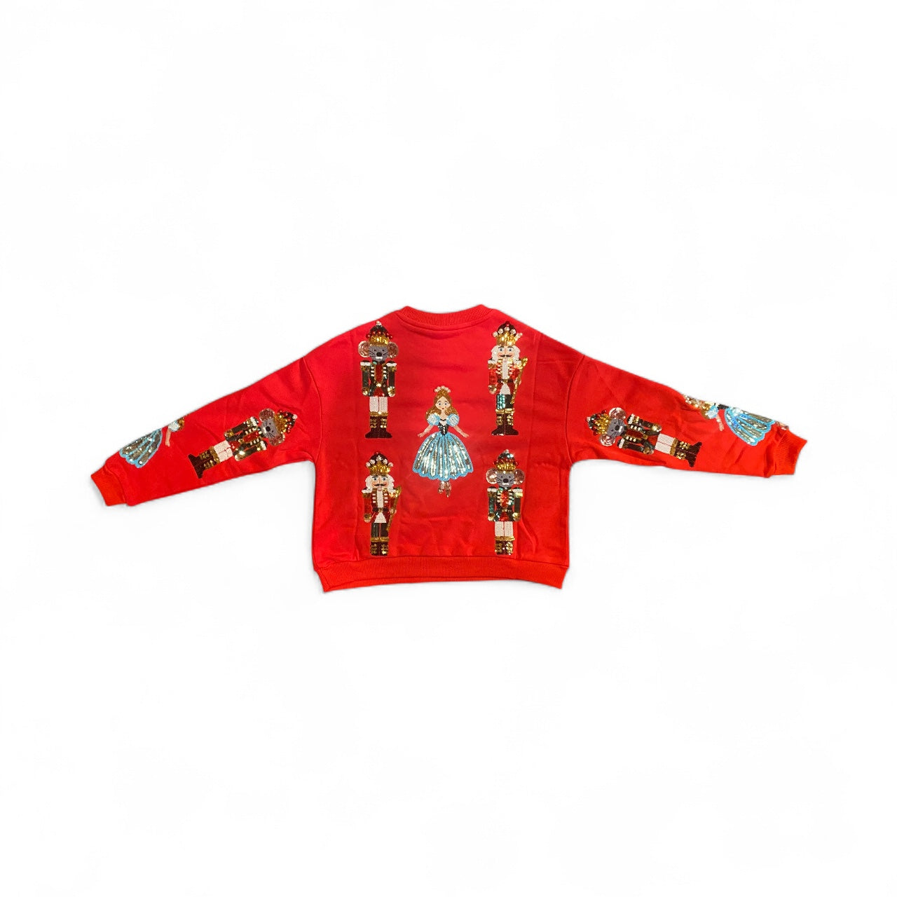 Queen of Sparkles Red Nutcracker Ballet Sweatshirt | Holiday Sequin Top - Kids