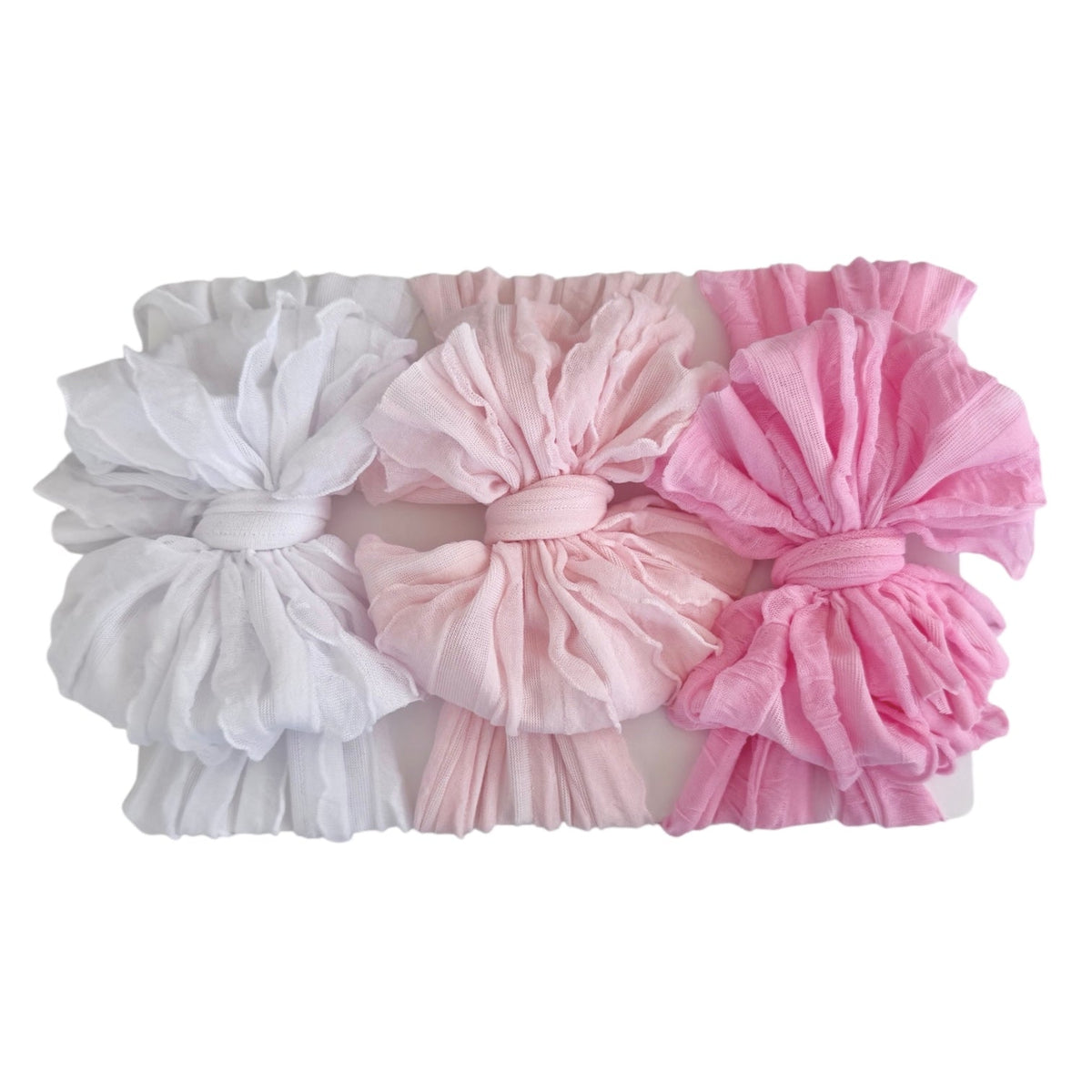 Pretty in Pink | Signature Ruffled Baby Headband Set of 3