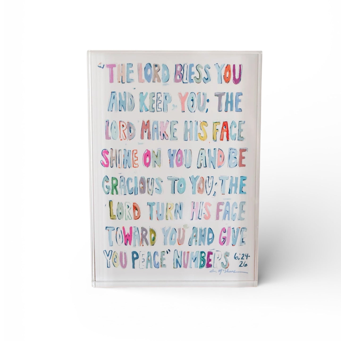 Numbers 6:24-26 Bible Verse Acrylic Tabletop Art