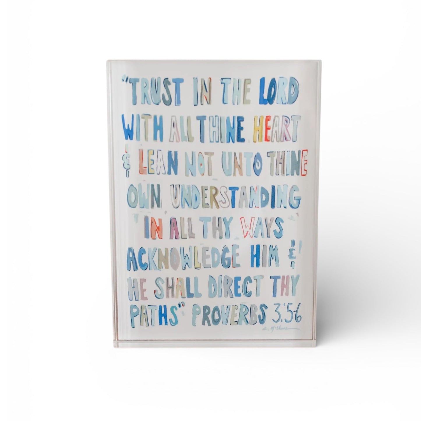 Proverbs 3:5-6 Bible Verse Acrylic Tabletop Art