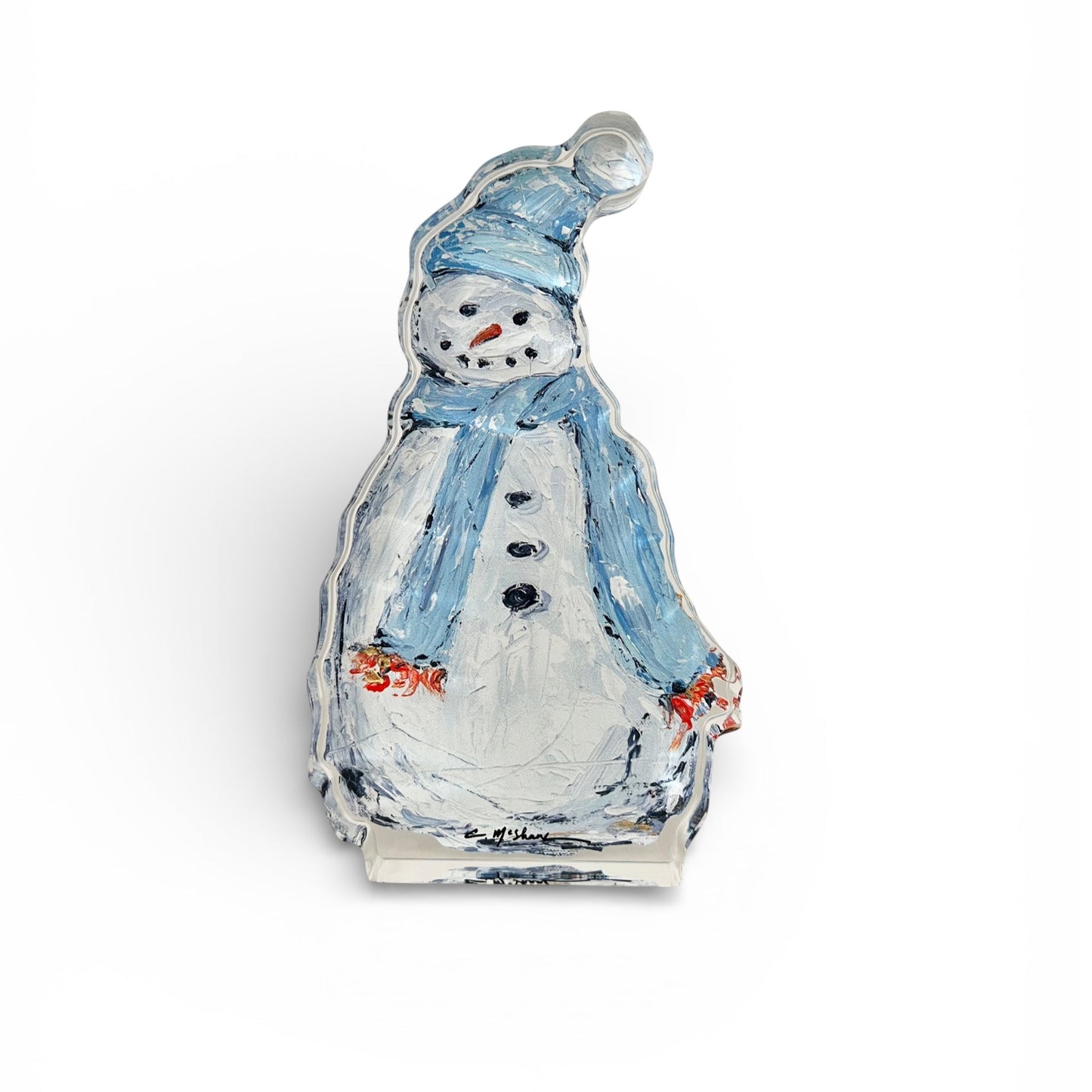 Frosty Snowman Acrylic Tabletop Art