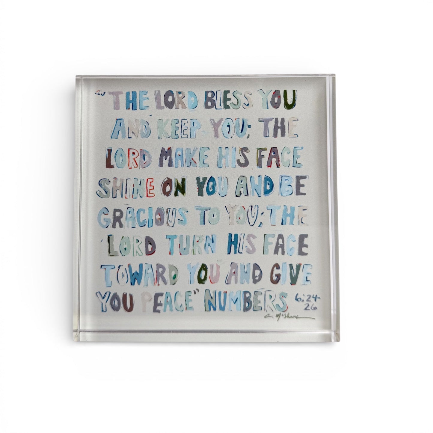 Numbers 6: 24-26 Neutral Acrylic Tabletop Art