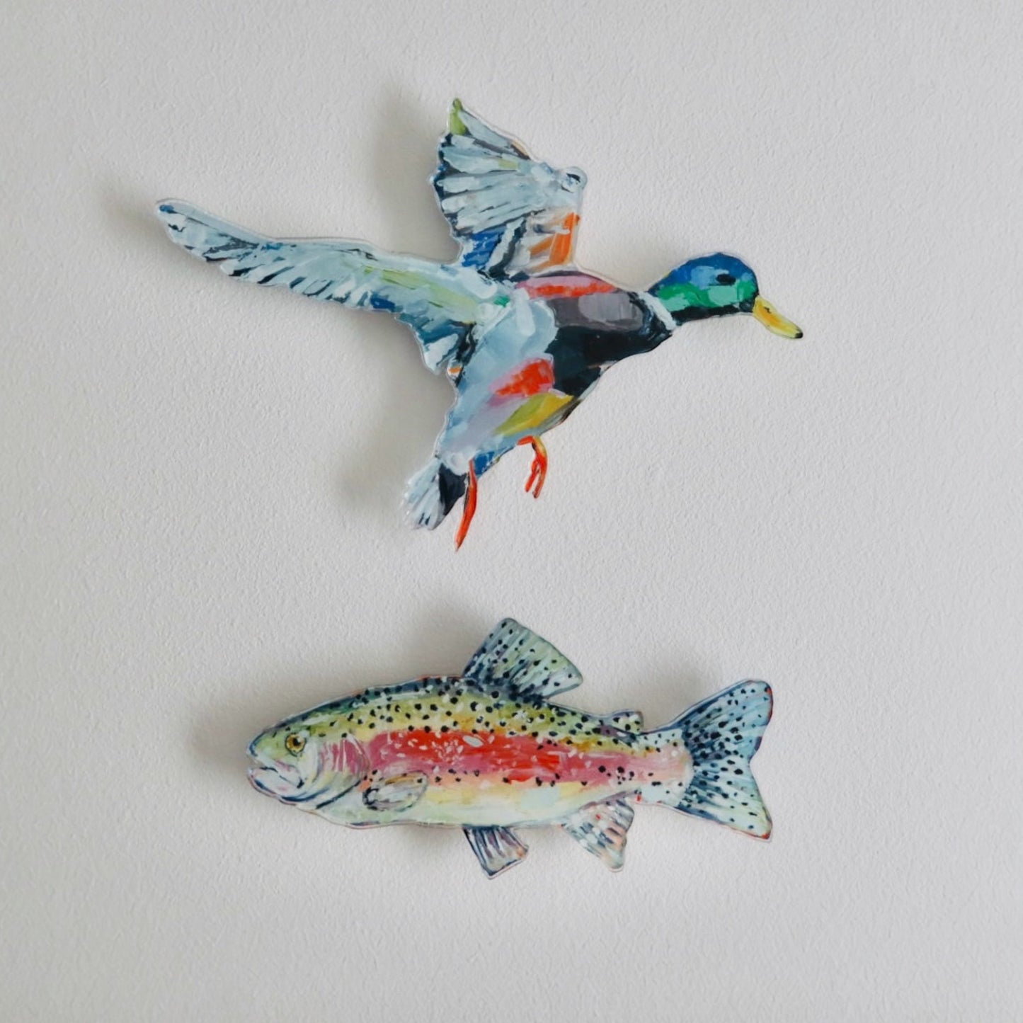 Chasing Rainbows Trout Fish Acrylic Wall Contour