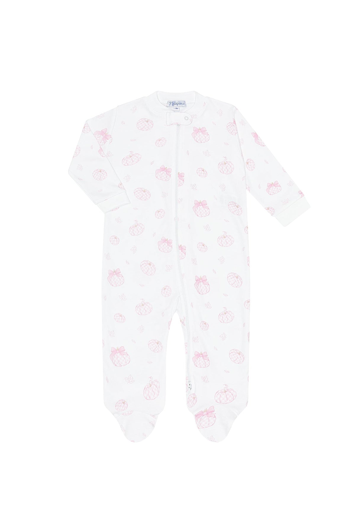 Pink Pumpkin Patch Zipper Footie