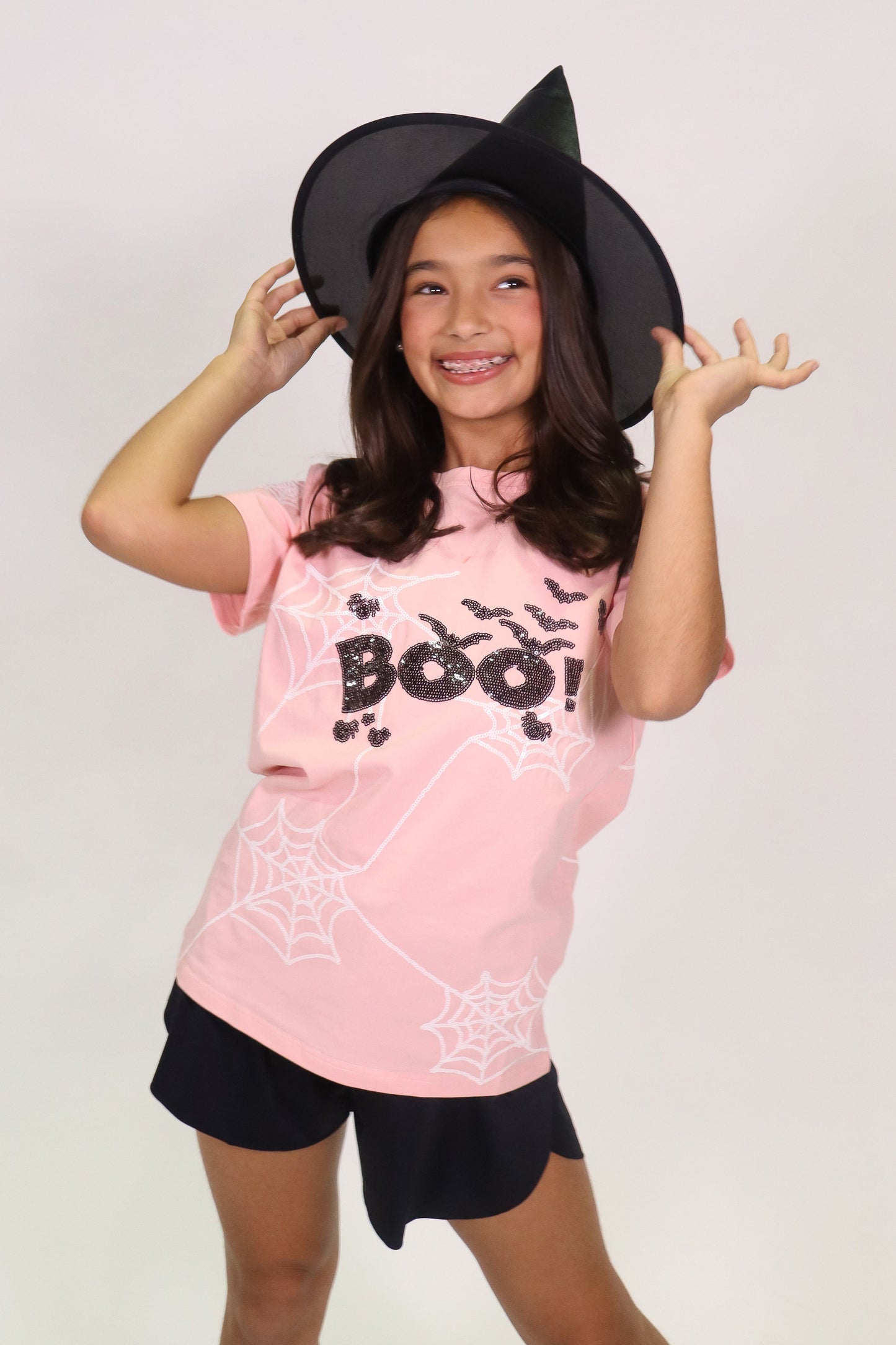 Pink Boo Spider Web Shirt