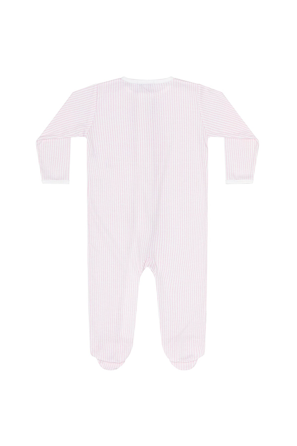 Pink Classic Stripes Zipper Footie
