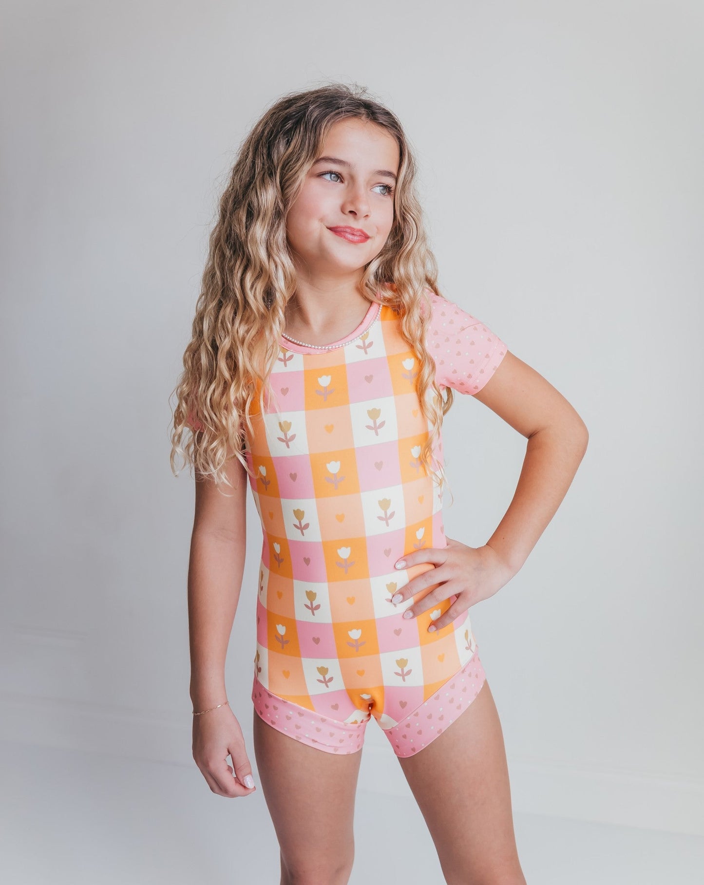 Pink Hearts Shortie Leotard