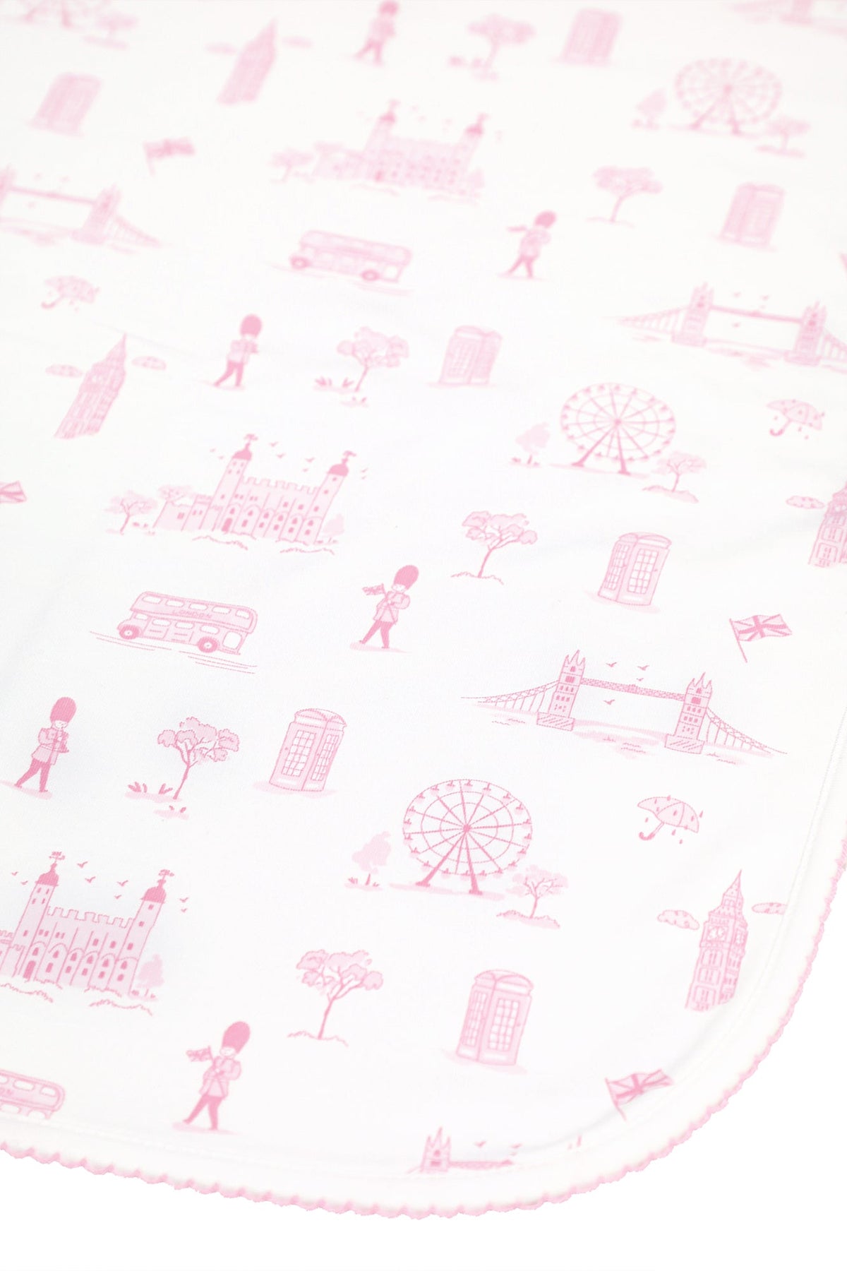 Pink London Toile Receiving Blanket