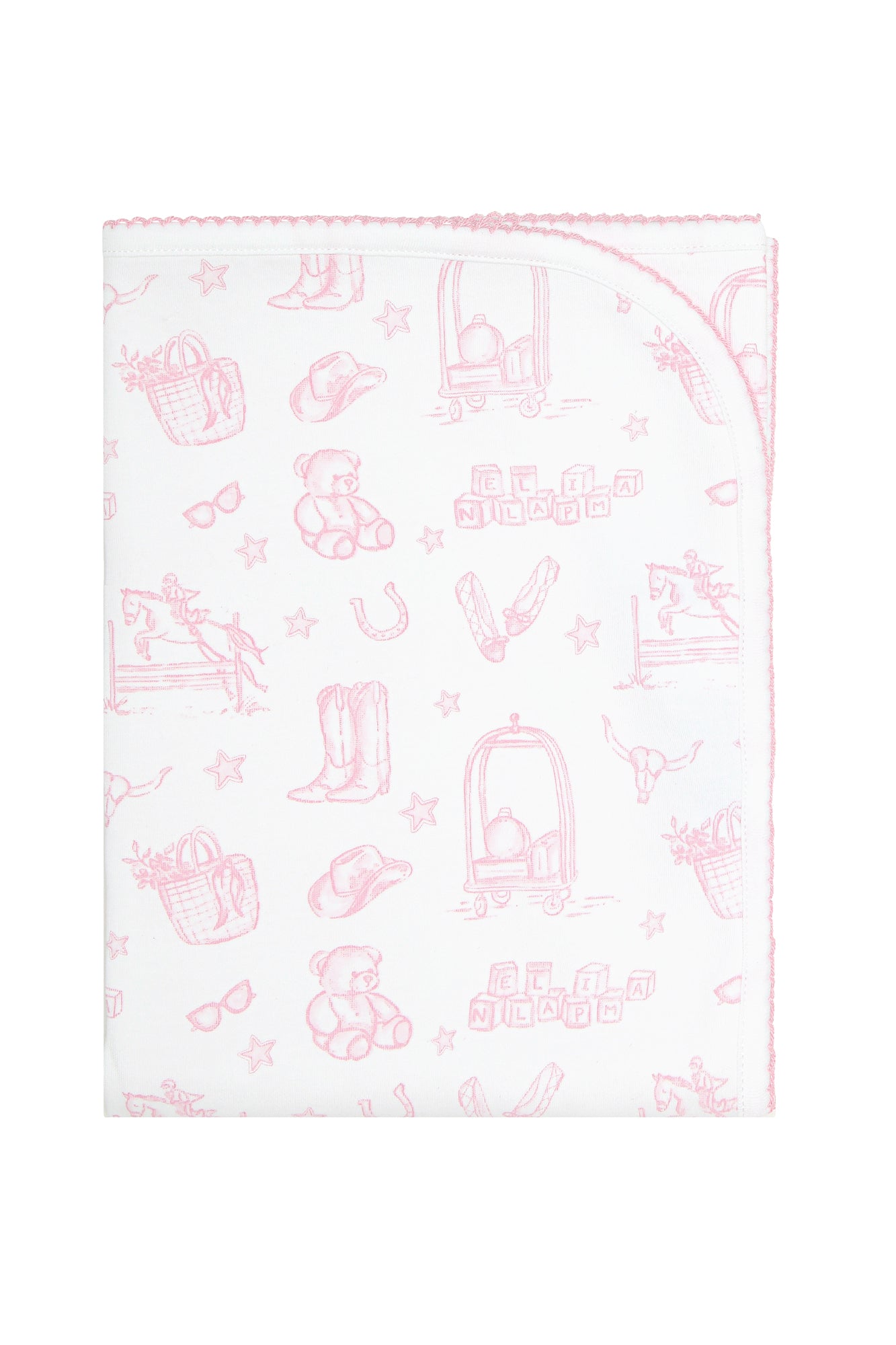 Pink Lone Star Toile Blanket