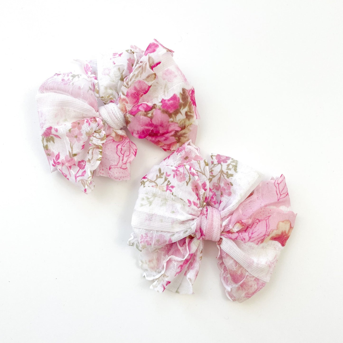 Pink Blossom Ruffle Clip
