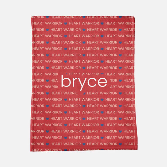 Heart Warrior Personalized Minky Blanket