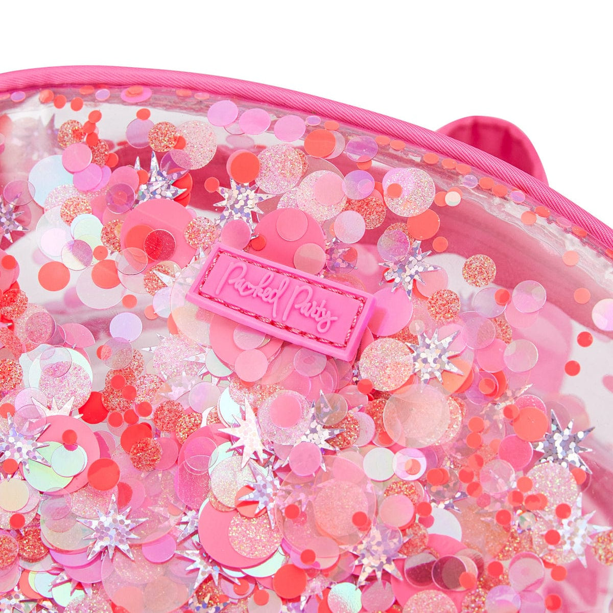 Clear Sweet Tart Pink Confetti Backpack