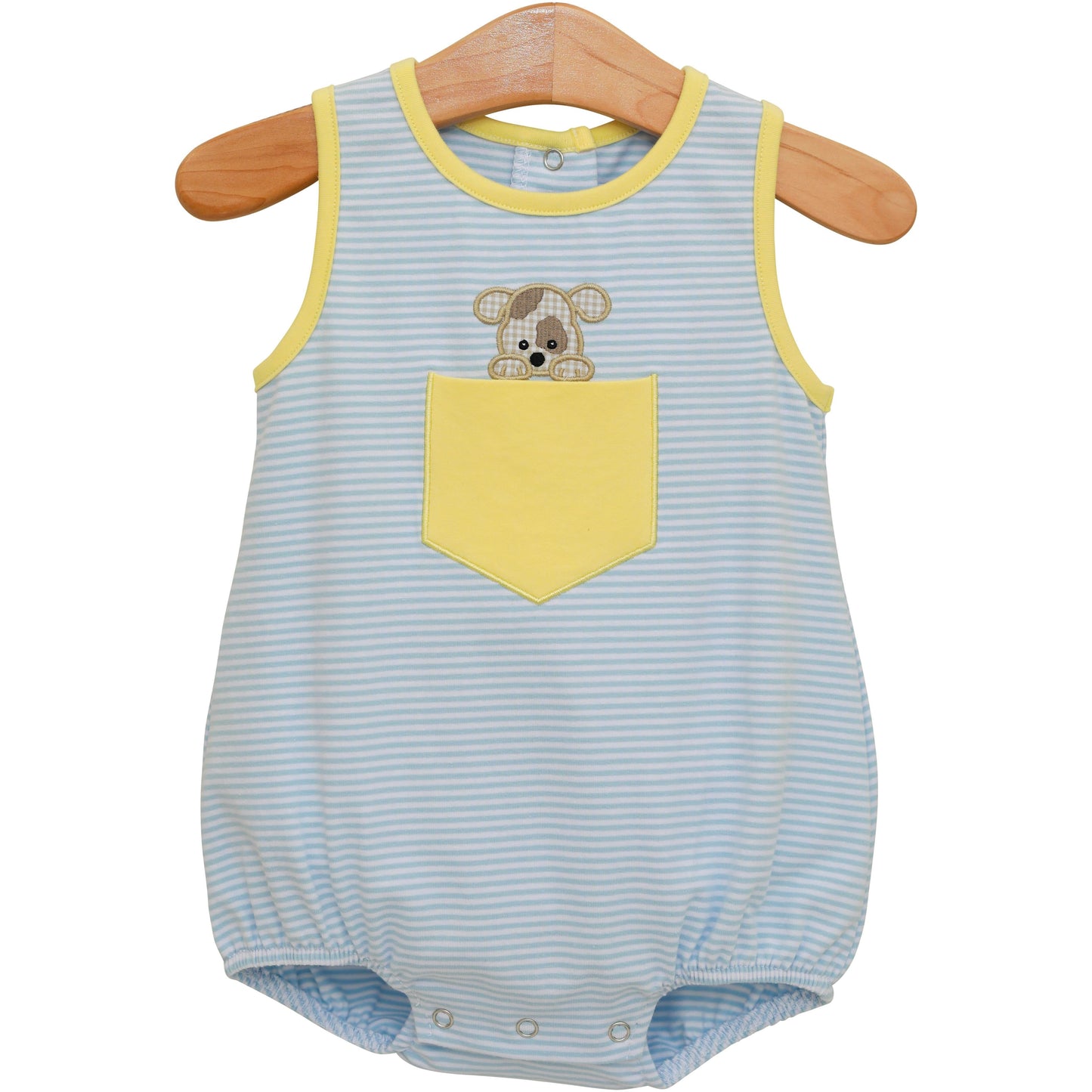 Boys Puppy Paws Pocket Bubble – Blue Stripe & Yellow