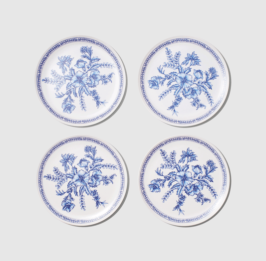 Bamboo Blue Toile Small Plates (Pack of 4)