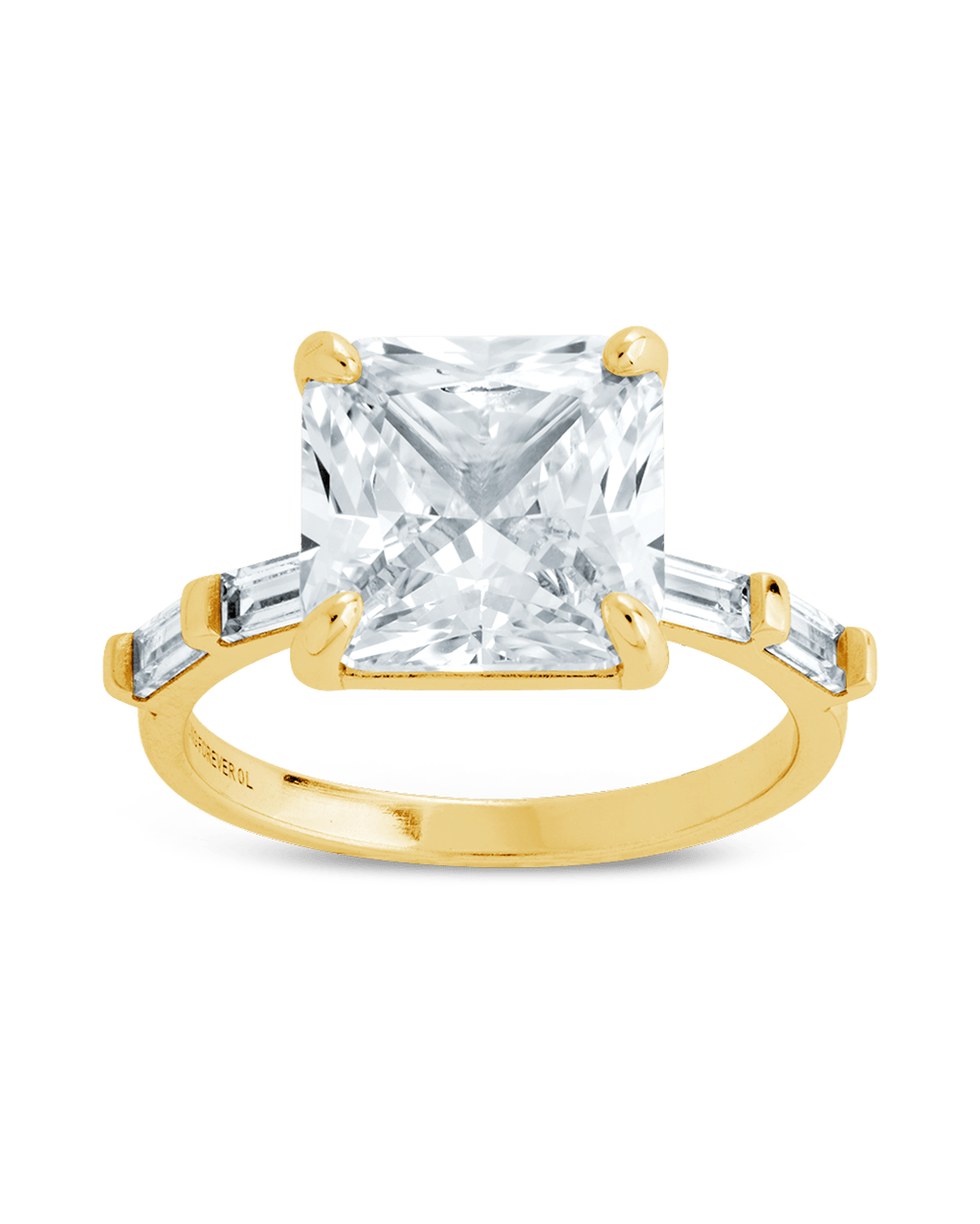Sterling Silver Princess Baguette Ring